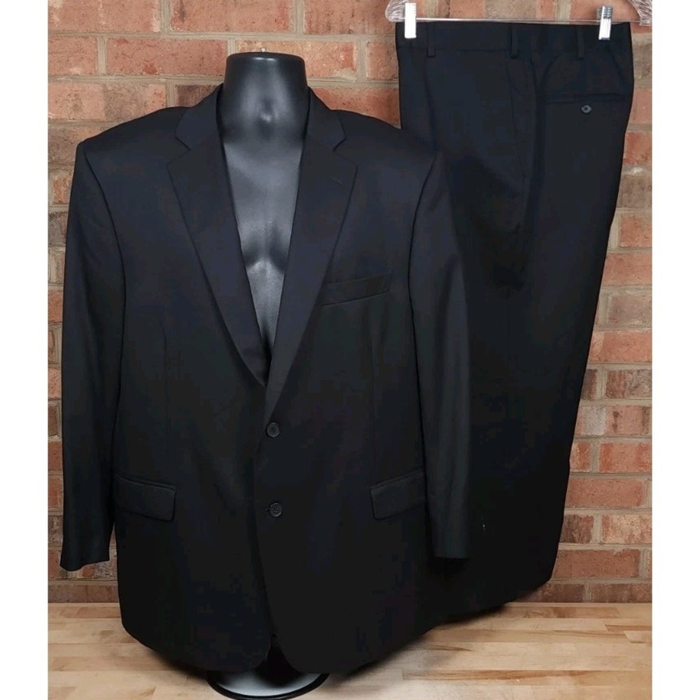 Brooks Brothers 1818 Regent Suit 46R W40x26 Black Trobaldo Togna Italian Wool